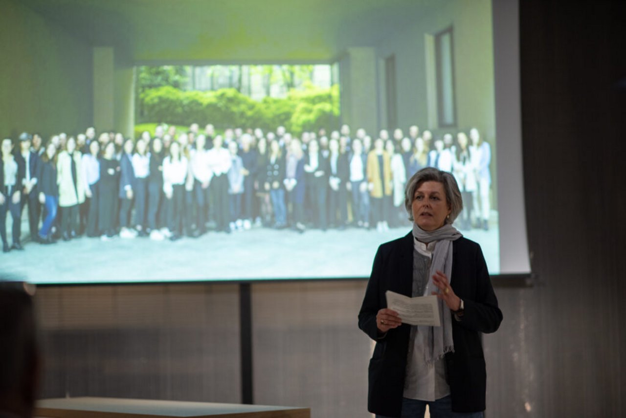 Ilaria Valente o the occasion of the Exhibition “About Future” which collects the best projects and models of the students of the School of Architecture of Politecnico di Milano, produced and hosted by Armani Silos – 16 May 2019