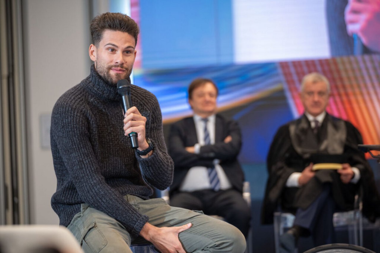 Filippo Ganna all’inaugurazione del 162° Anno Accademico al Politecnico di Milano foto di Matteo Bergamini