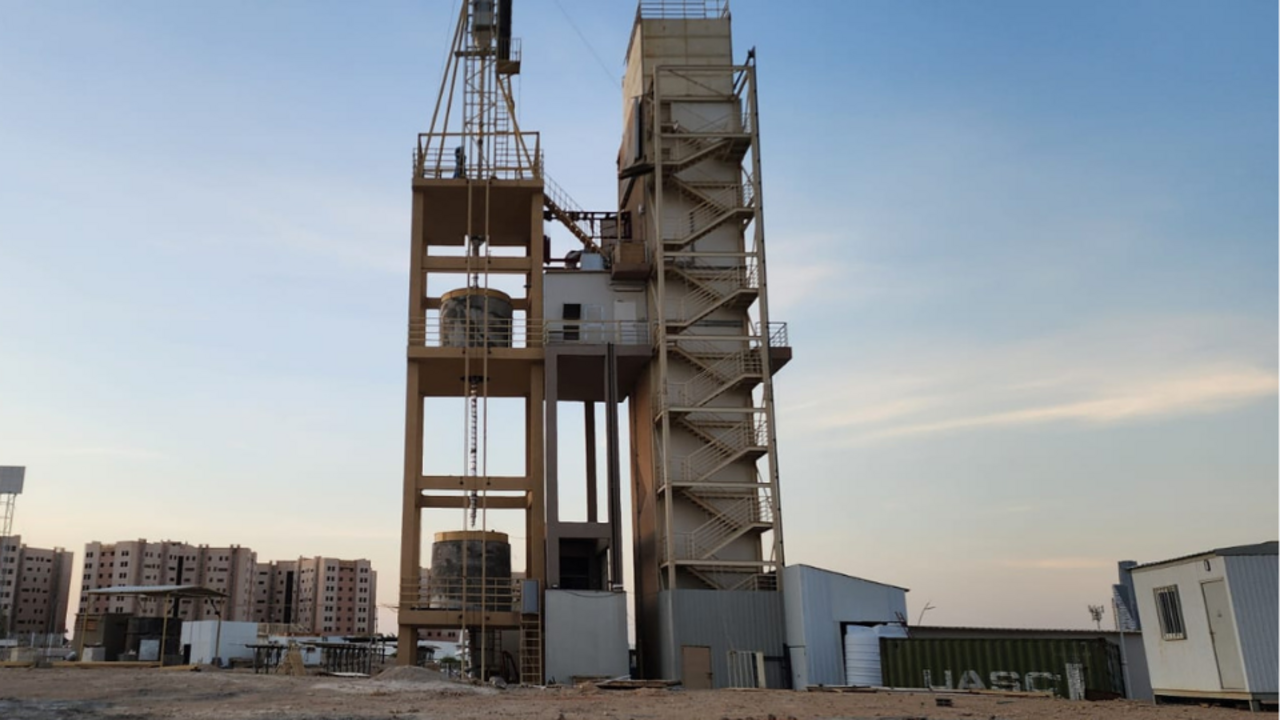 Solar tower and air Brayton turbine layout in King Saud University
