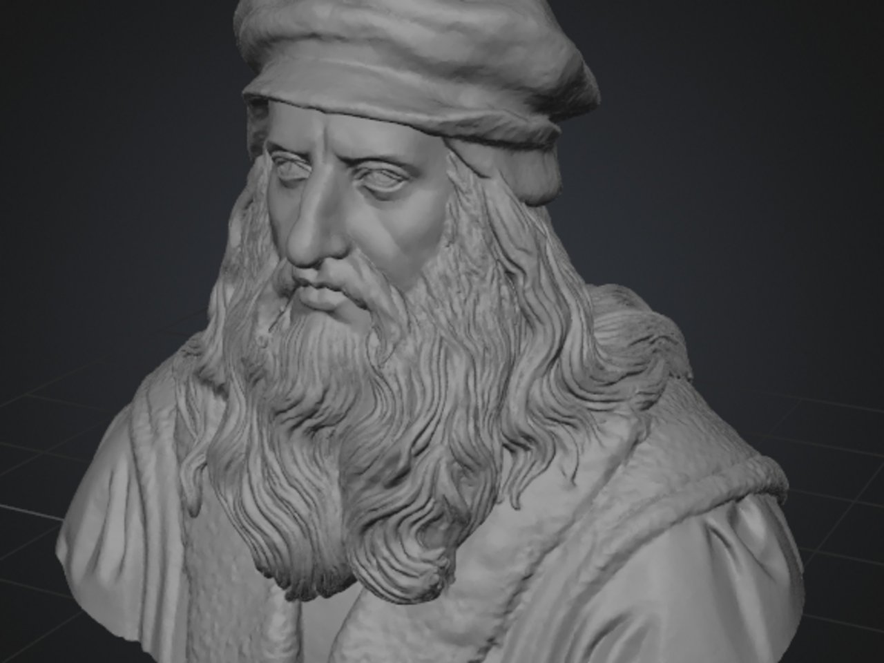 Digital 3D model of Leonardo da Vinci's face, Plastic-IndexLab project, INDEXLAB Politecnico di Milano.
