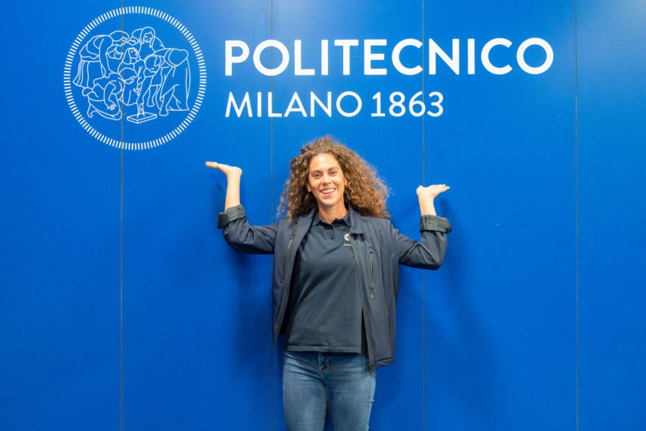 Anthea Comellini in the Wind Gallery at Politecnico di Milano