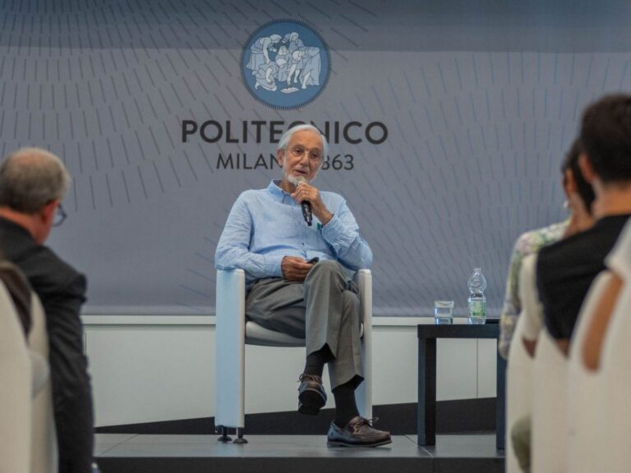 L'architetto Renzo Piano parla agli studenti del Politecnico di Milano
