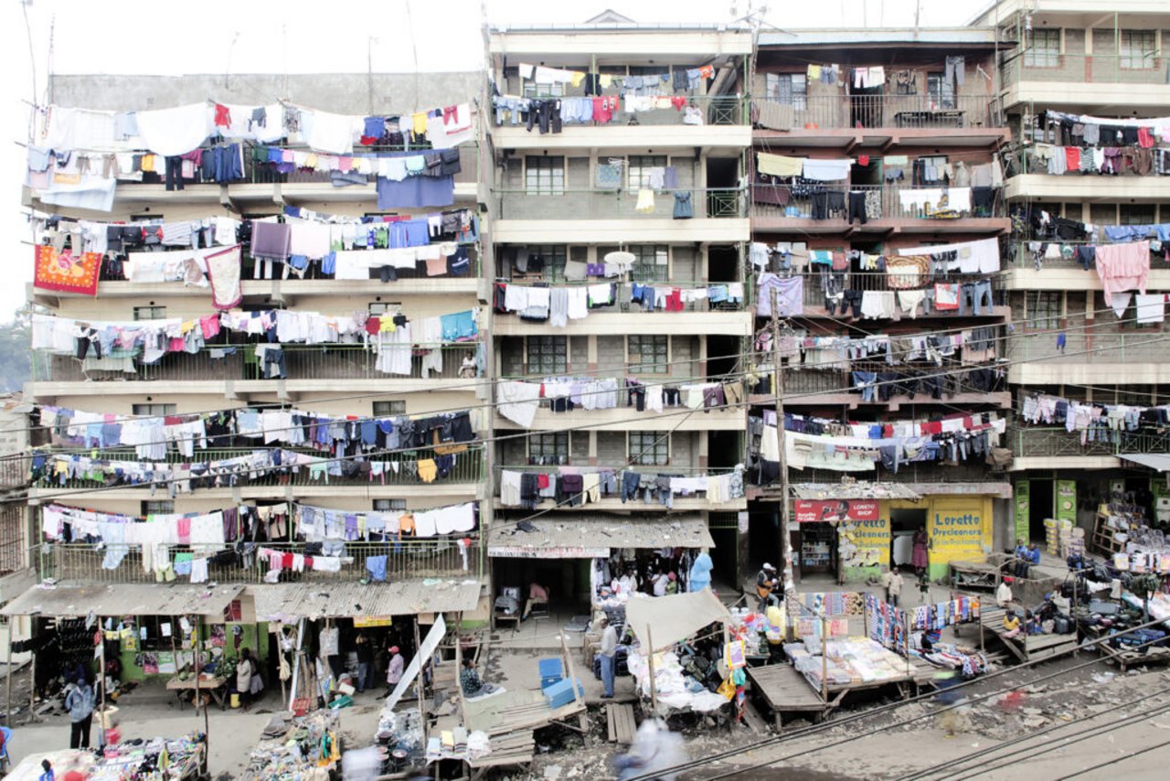 blocco di cemento nella zona di Huruma, nella baraccopoli di Mathare