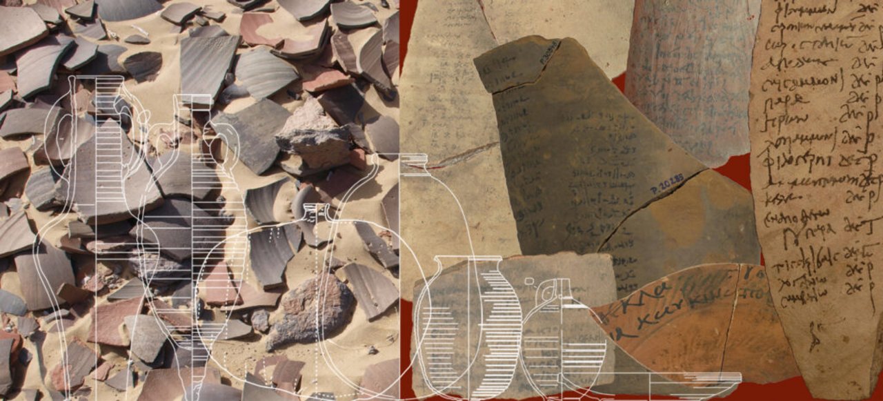 Dal vaso al coccio al documento. Copertina del database di Heidelberg sugli ostraka. Elaborazione di C. Caputo