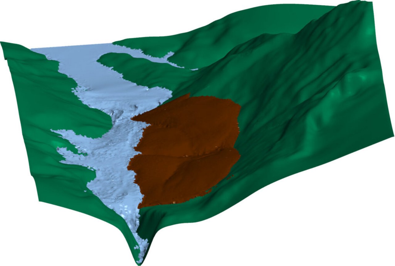 Result of the simulation of the Vajont landslide