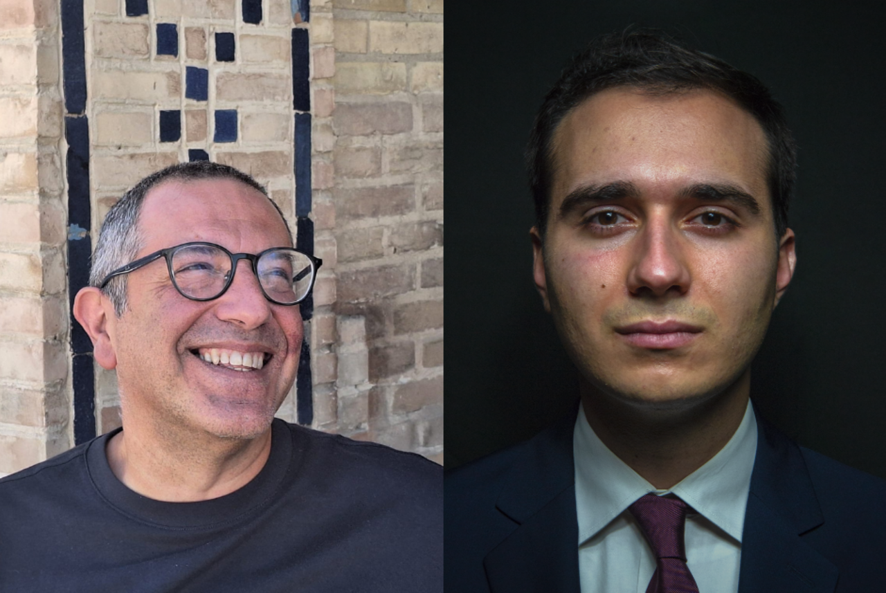 Half-body profile photo of Professor Gabriele Pasqui and Researcher Alberto Bortolotti, respectively from left to right.