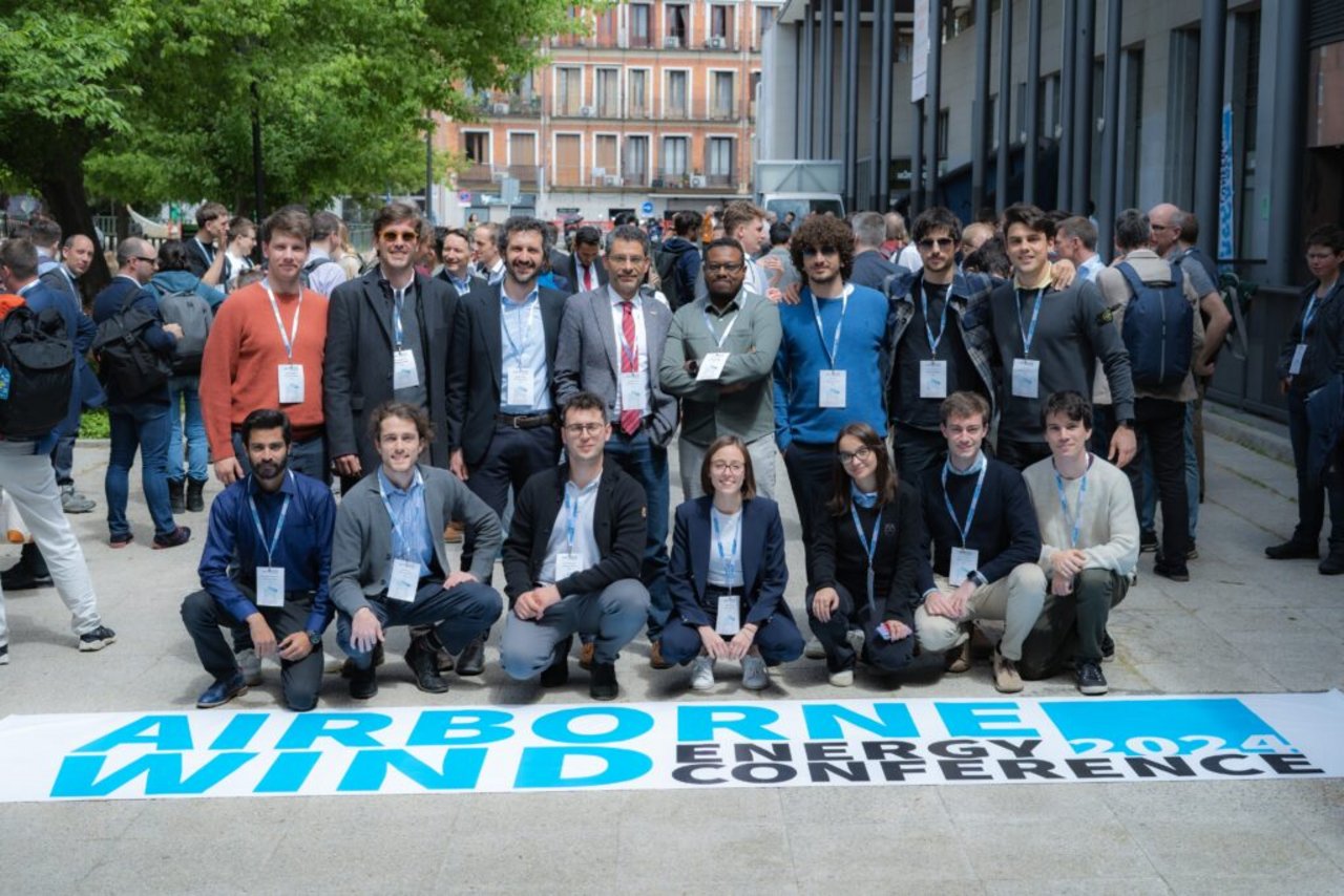 Research group of the Politecnico di Milano at the Airborne Wind Energy Conference in Madrid, 25 April 2024