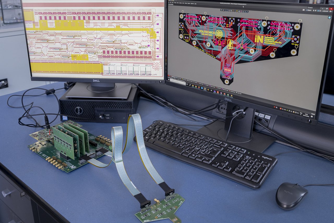 Electronic system designed to monitor in real time and with high precision the operation of integrated photonic chips, with applications in the field of telecommunications and optical computing