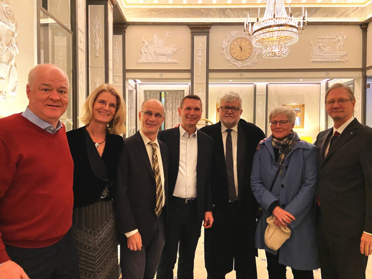 From the left: Claes-Göran Wahlström (professor in LUND); Mette Gaarde (Louisiana State University – USA); Philippe Balcou (CEA; Centre Lasers Intenses et Applications, France); Pascal Salieres (CEA); Maciej Lewenstein; Anne L’Huillier (Nobel Prize winner in Physics 2023); Kenneth Schafer (Louisiana State University)