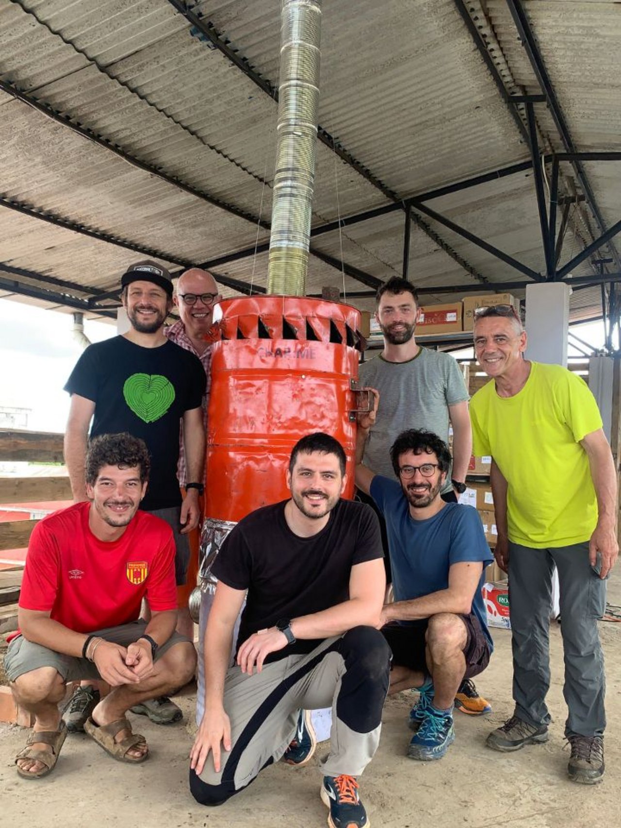 The CHAR:ME team in the field before switching on the prototype pyrolytic oven