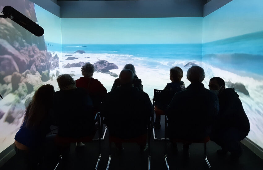 Time of experimentation in a virtual environment with Alzheimer's patients, filmed in November 2021 as part of the documentary "Water never dies" (directed by B. Roganti)