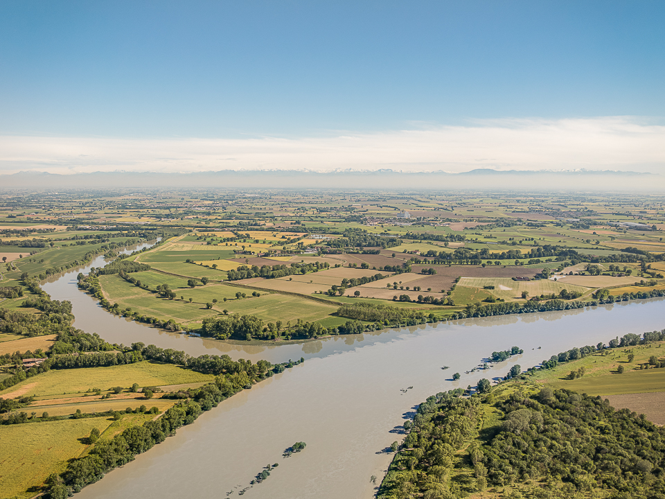 Adda confluence in Po at Castelnuovo Bocca d'Adda (Lodi)