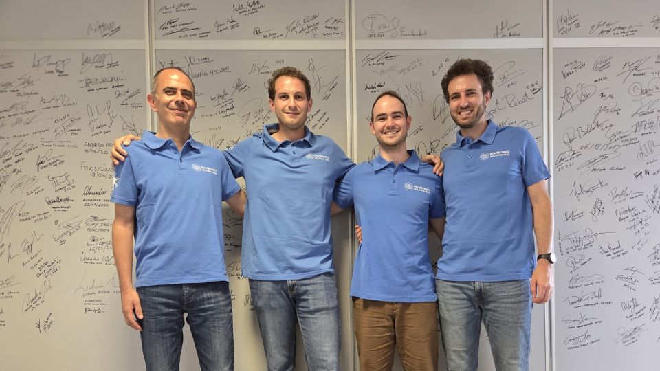 Il team della Galleria del Vento: Stefano Giappino, Umberto Spinelli, Francesco Moro, Claudio Somaschini.