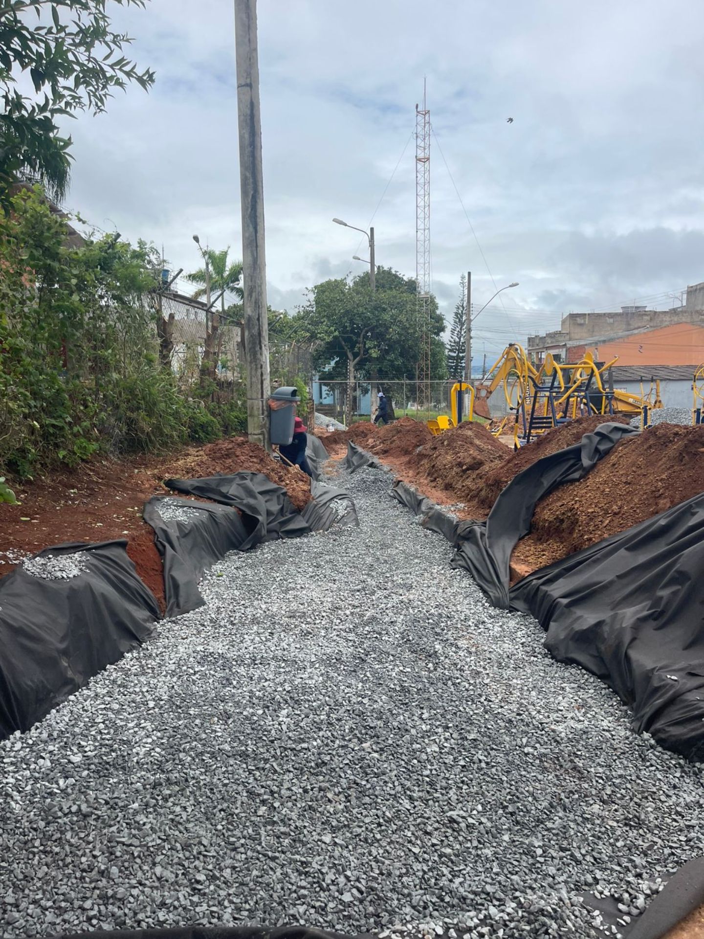 Work during the construction of the resilient green belt
