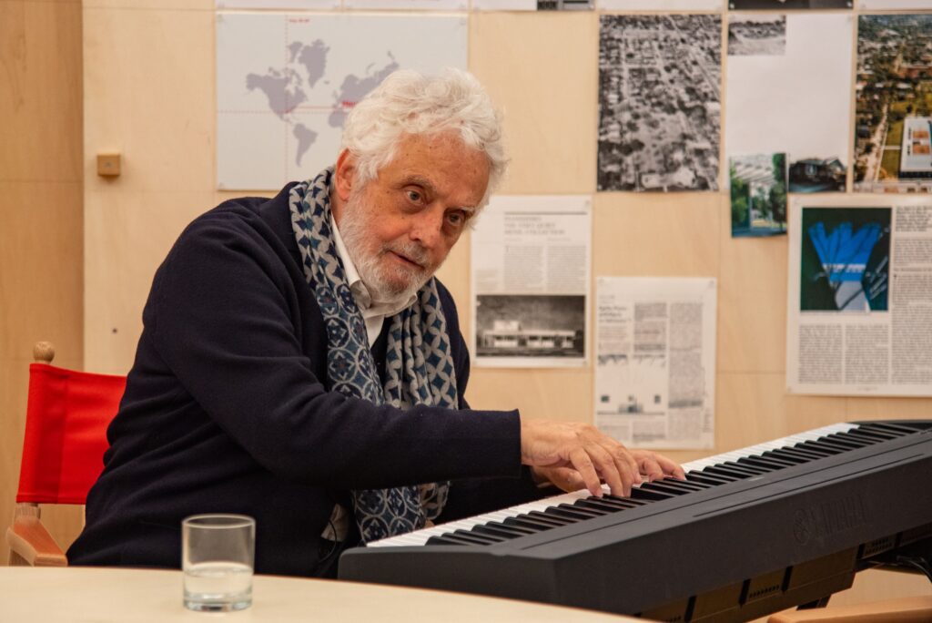 Nicola Piovani playing keyboards